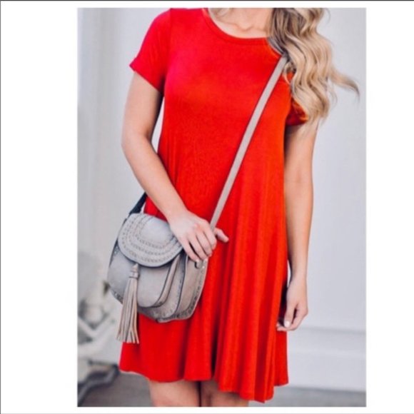 Classic Woman Dresses & Skirts - COPY - Red Jersey Knit Dress